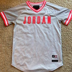 Nike Air Jordan jersey in grey and coral. Youth Large. Excellent condition.